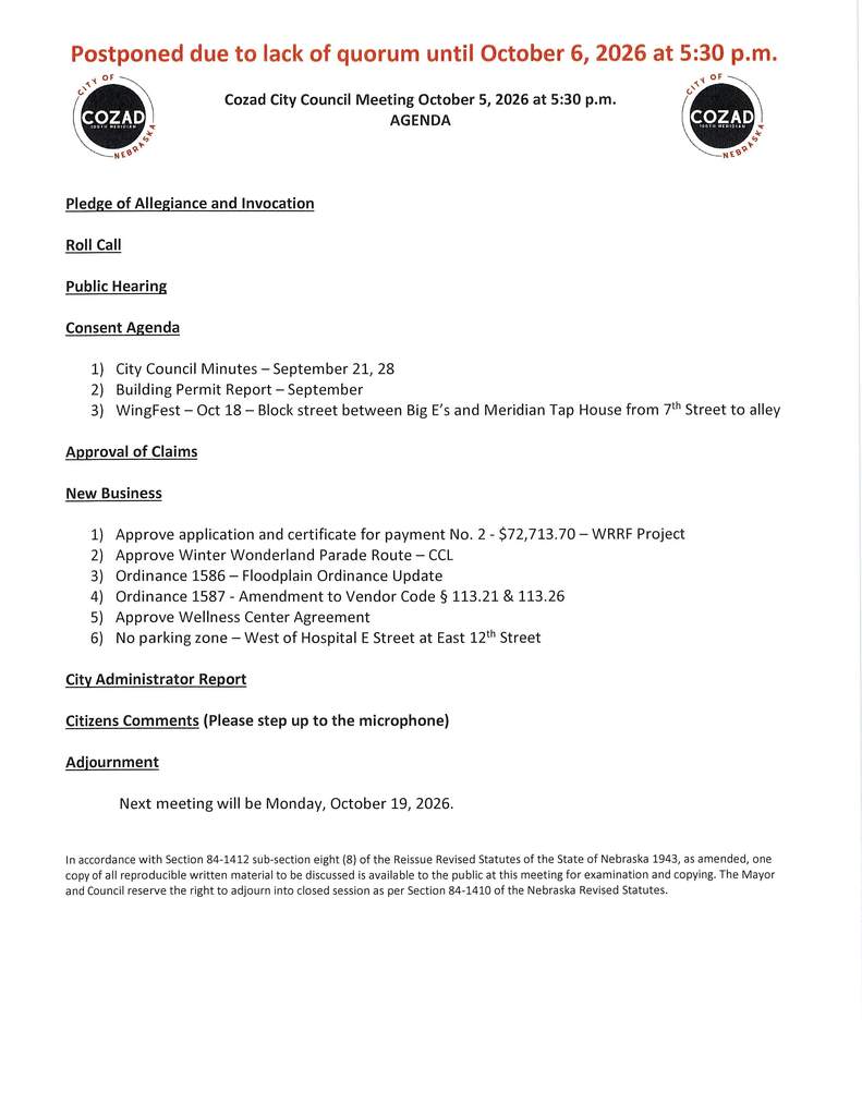 10-6-26 Agenda 