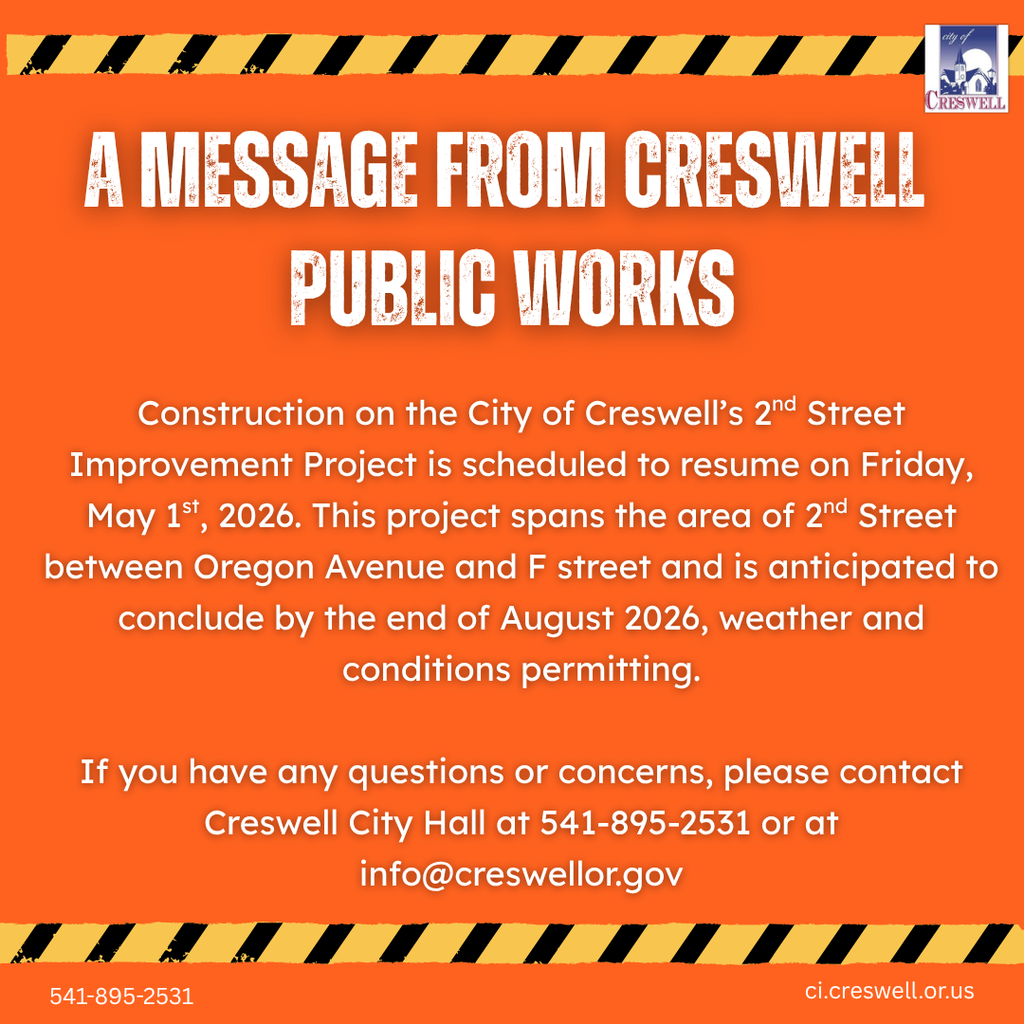 A message from Creswell Public Works
