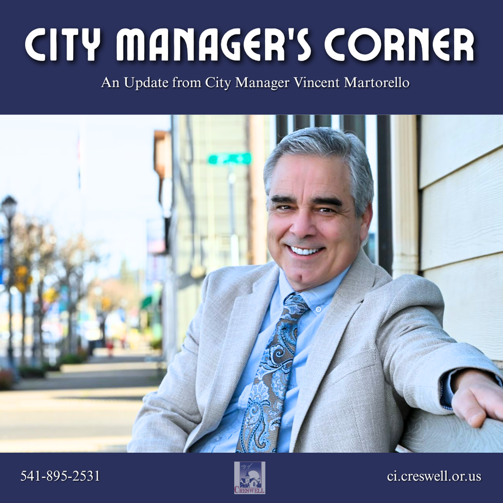 City Manager's Corner. An update from City Manager Vincent Martorello
