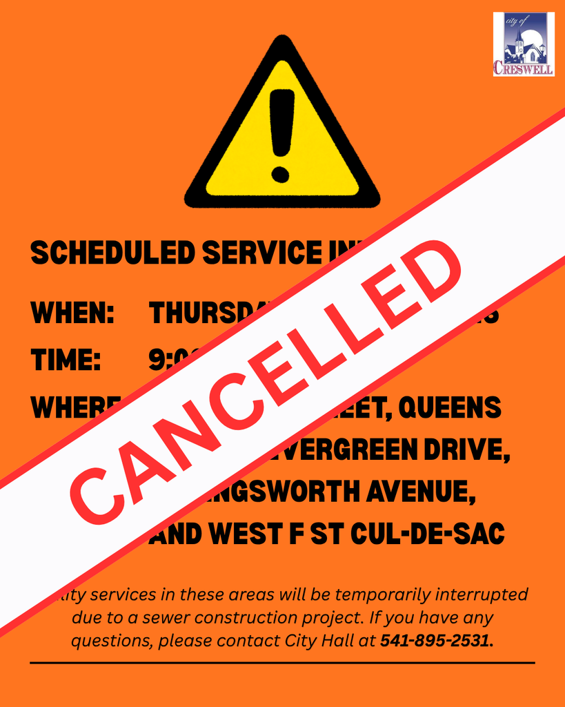 The water service disruption scheduled for July 23rd, 2026, has been cancelled. We apologize for any inconvenience.