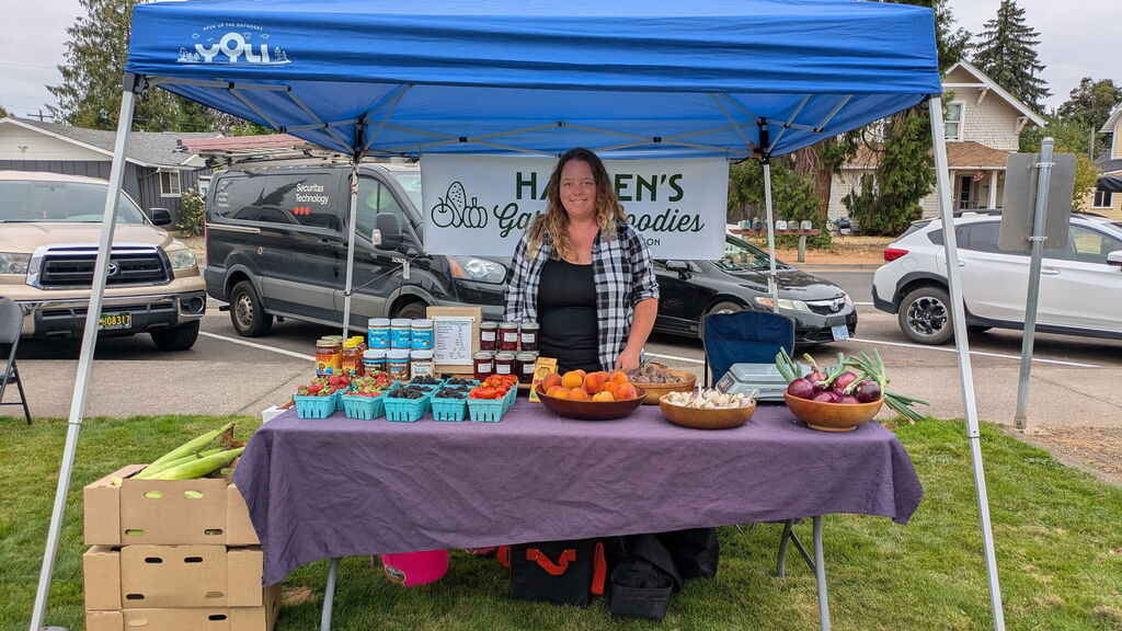 Image of the Hansens Garden and Goodies booth at the August 15th, 2026, Farm to Table event.