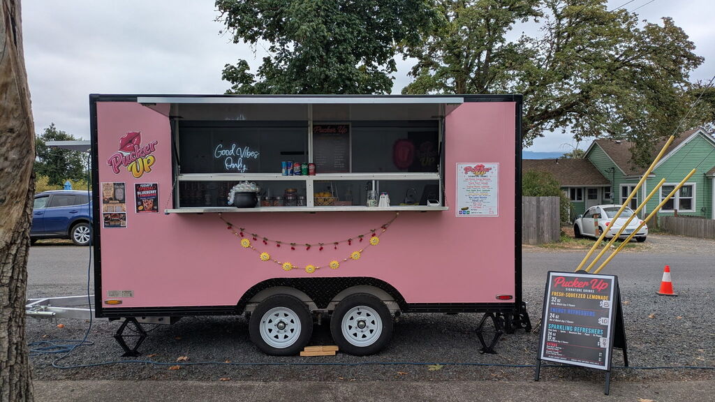 Image of the Pucker Up Lemonade Stand at the August 15th, 2026, Creswell Farm to Table event.
