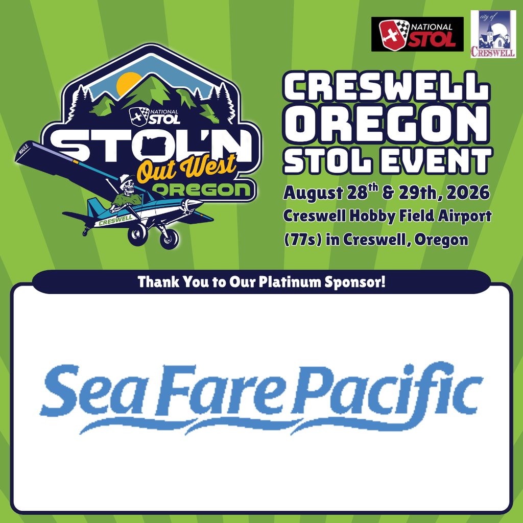 A post from the City of Creswell thanking Sea Dare Pacific for being a Platinum Sponsor of the STOL'n Out West Event.
