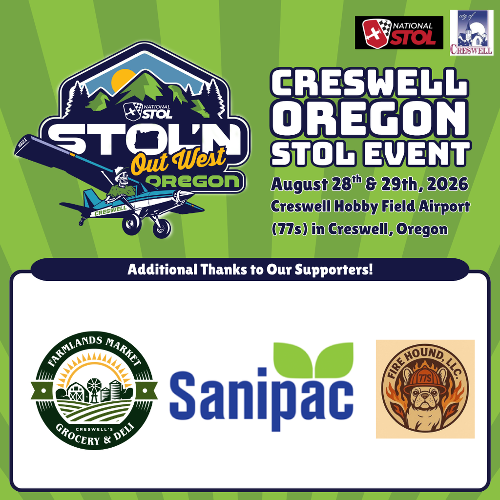 A post from the City of Creswell thanking Farmlands Market, Sanipac, and Fire Hound LLC for their support of the Creswell STOL'n Out West event