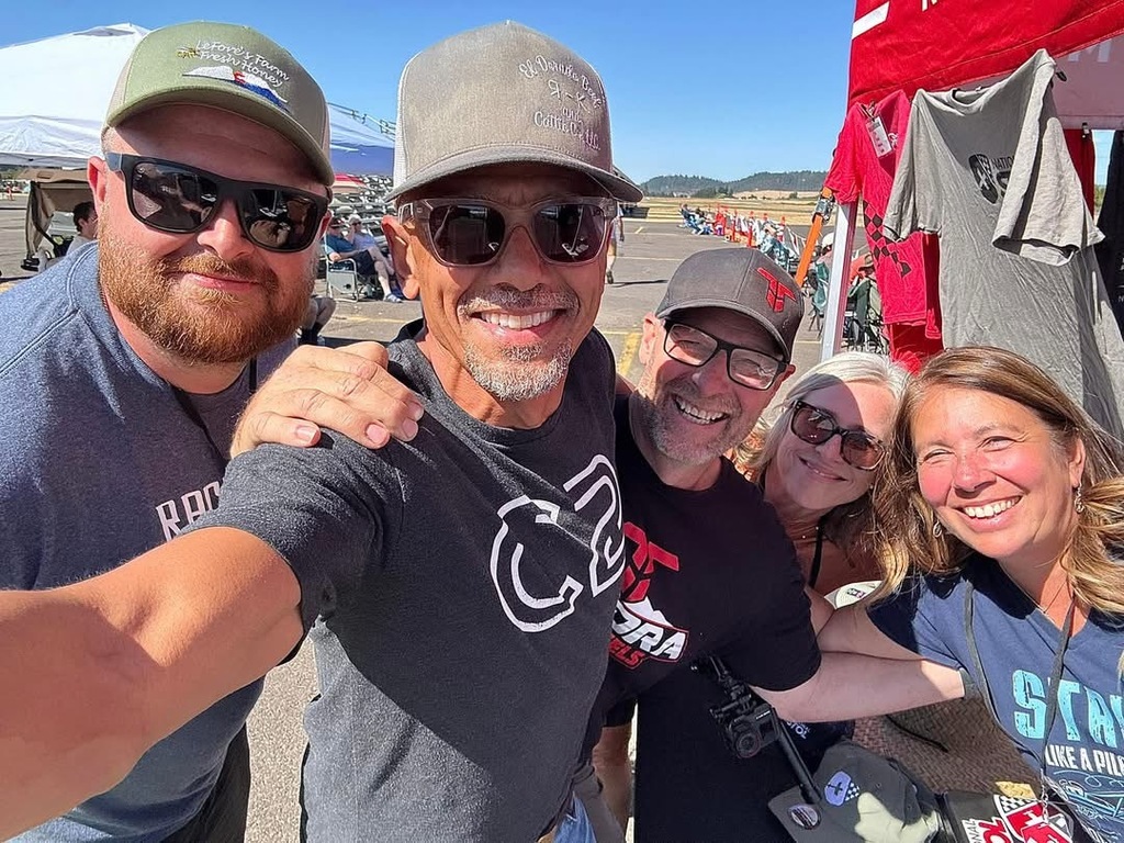 A selfie image of some of the Creswell STOL'n Out West pilots