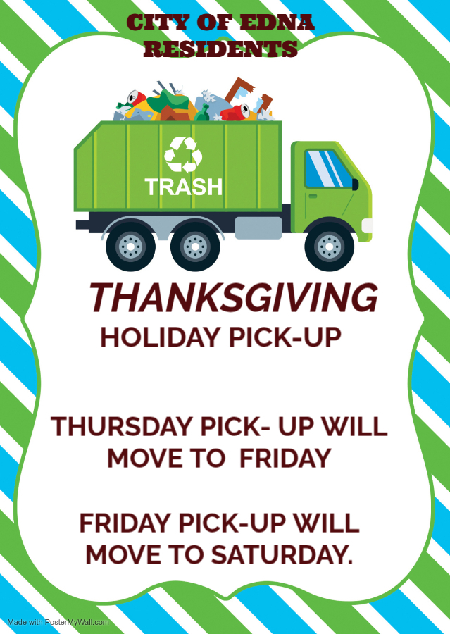 Thanksgiving Trash Pick-Up Schedule