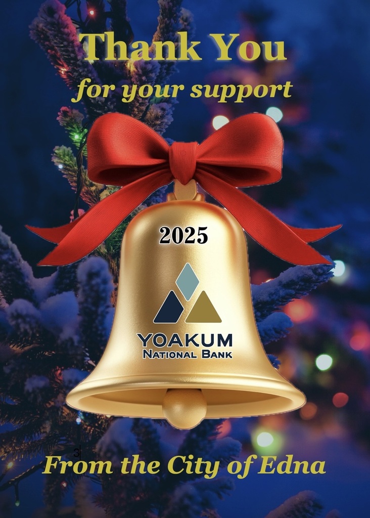 Yoakum National Bank ornament thank you