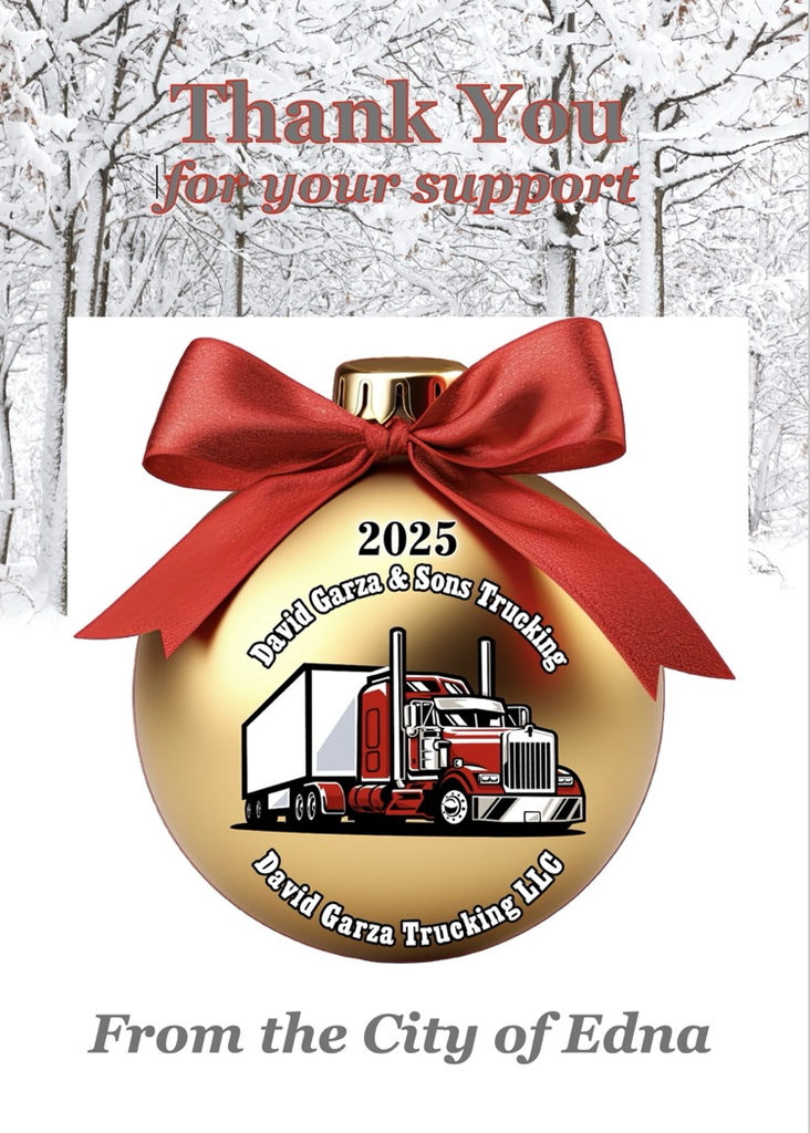 Garza Trucking ornament thank you