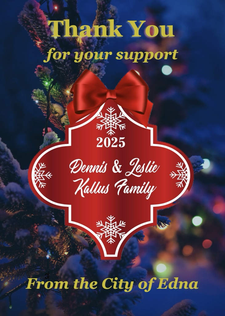 Kallus Family ornament thank you