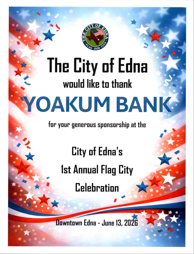 Yoakum Bank sponsor thank you