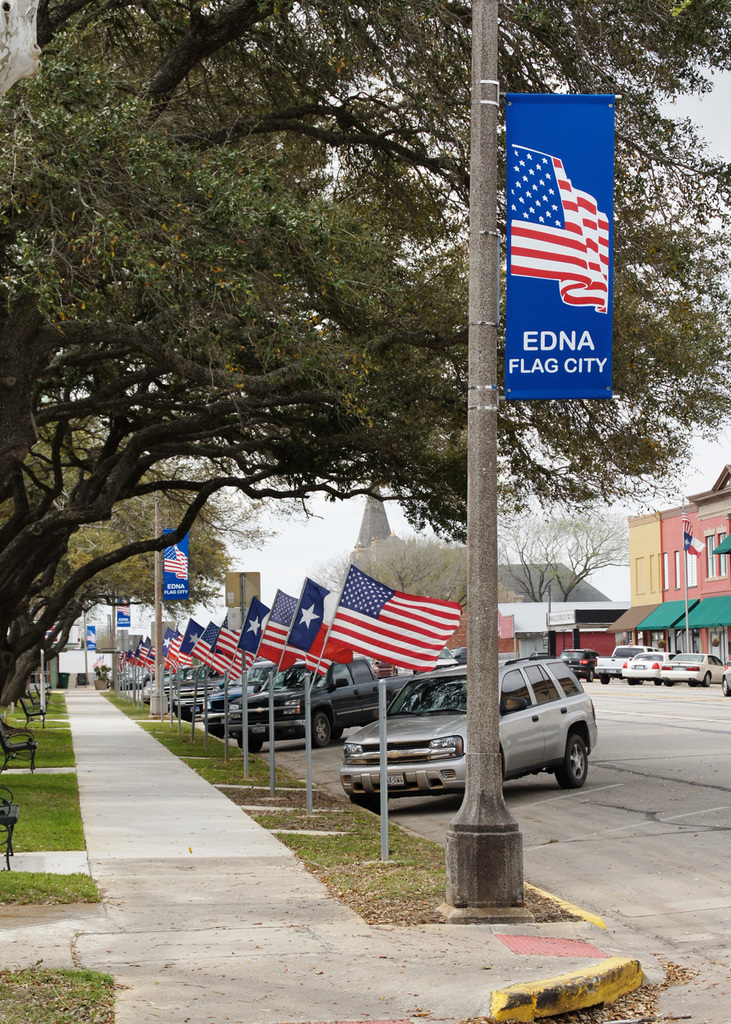 Flags lining Main Street