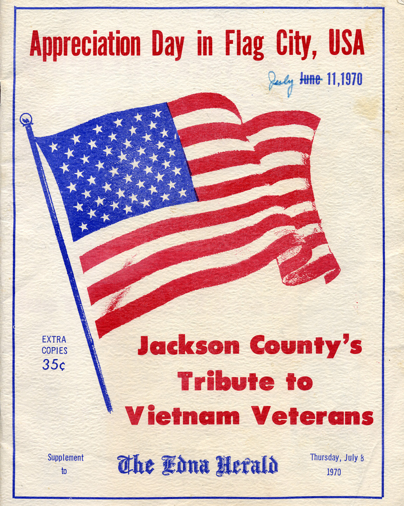 1970 Edna Herald Tribute to Vietnam Veterans