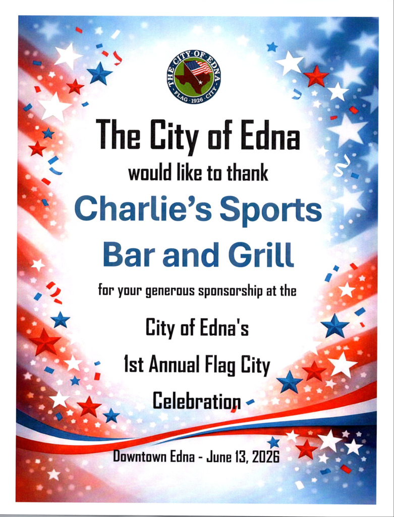 Charlie's Sports Bar and Grill sponsor thank you