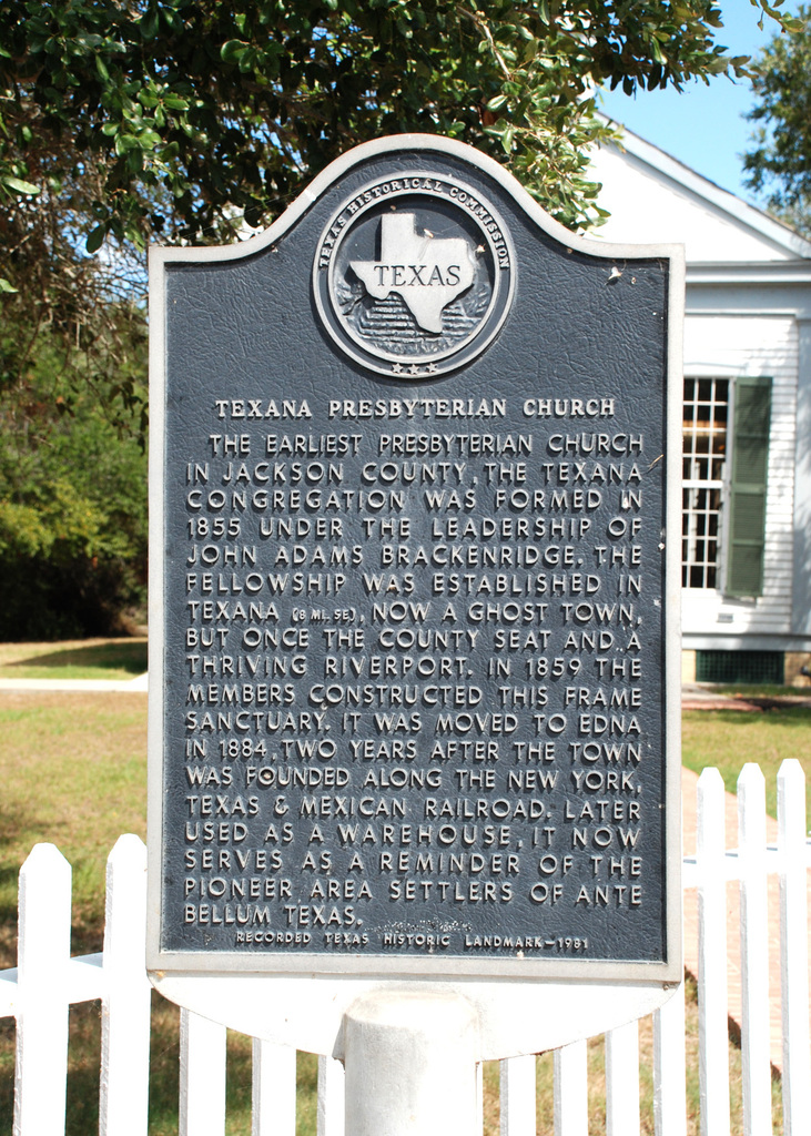 Texana Church historical marker