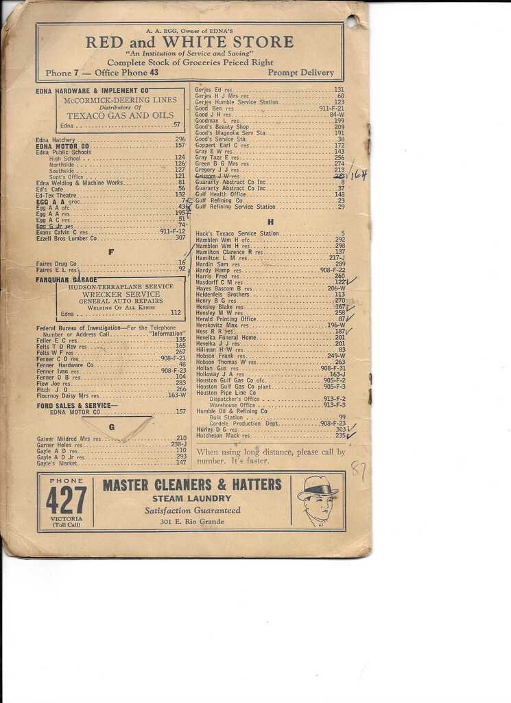 page 3 of the 1942 Edna phone book
