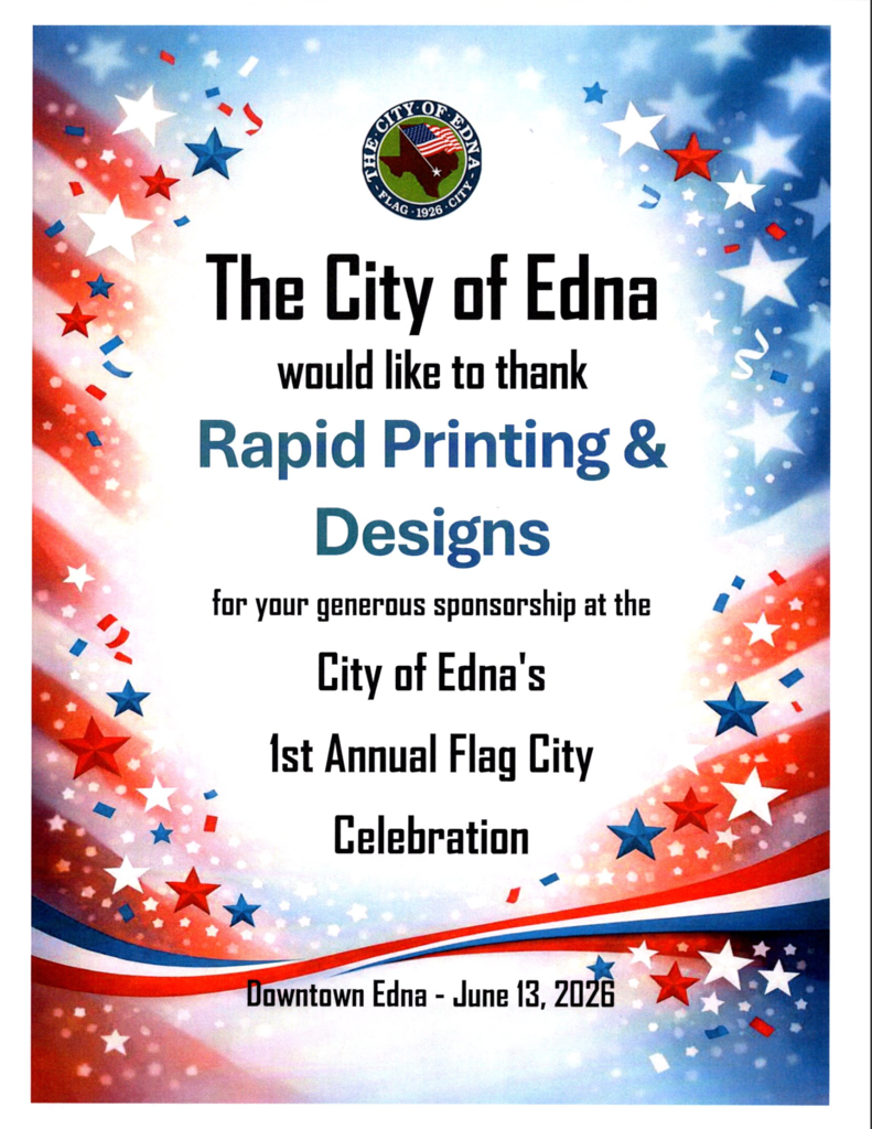 Rapid Printing sponsor thank you