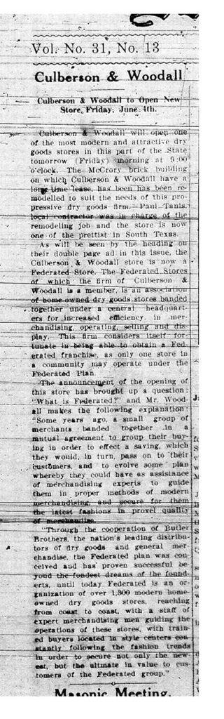 1937 newspaper clipping about new store location