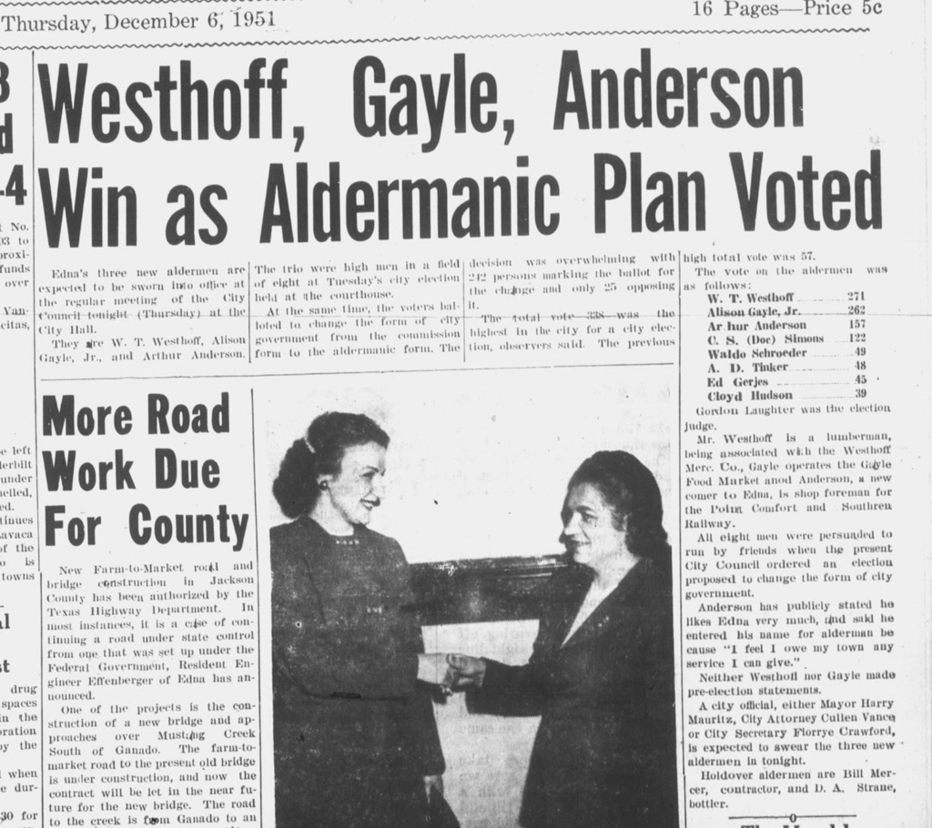 Edna Herald Dec. 6, 1951 screenshot