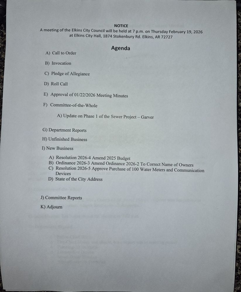 City Council Agenda February 2026