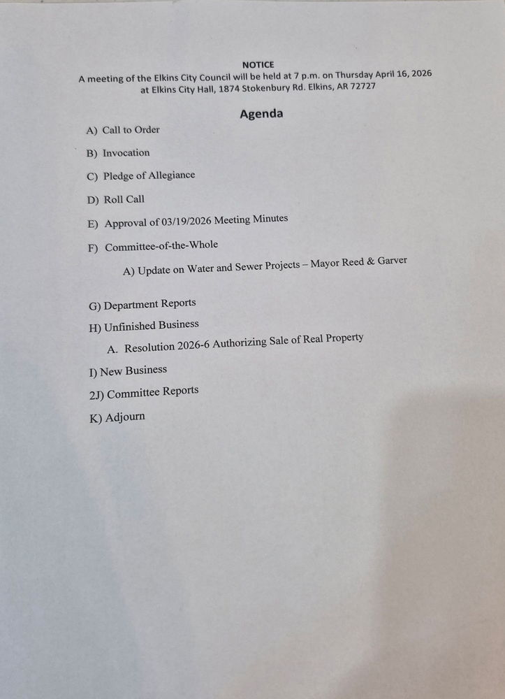 City Council Agenda April 2026