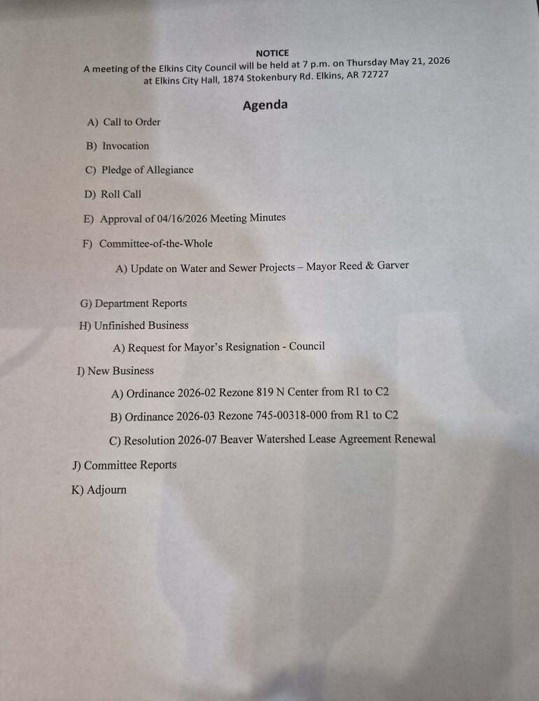 City Agenda Agenda May 2026