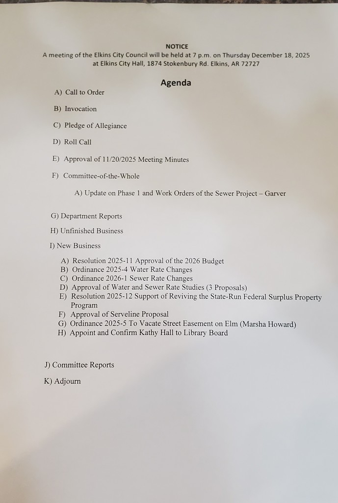 City Council Agenda December 2025