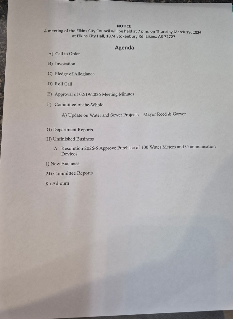 City Council Agenda March 2026