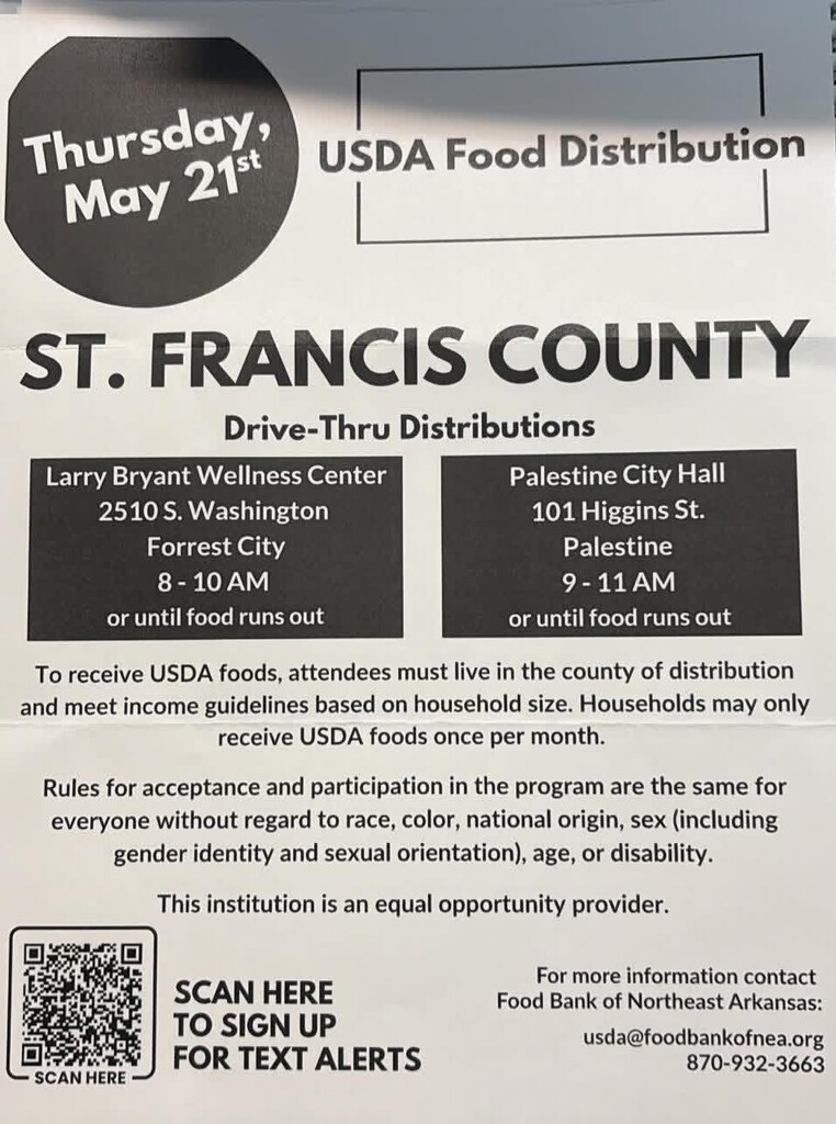 USDA Food Distribution St. Francis County