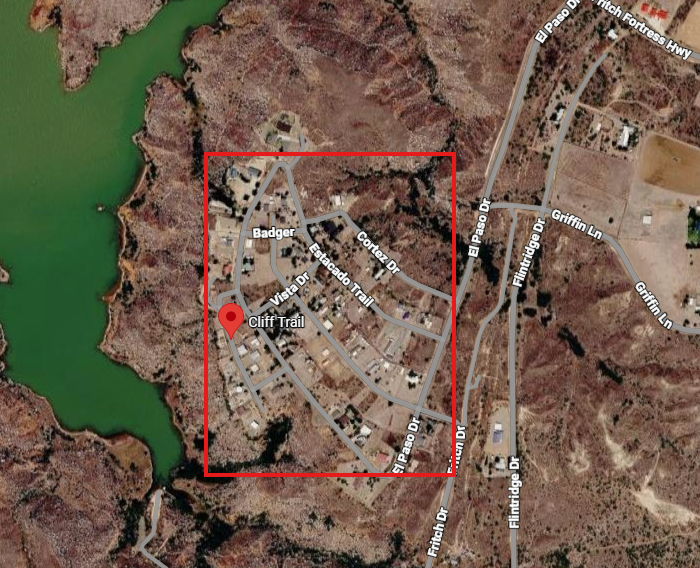 Picture of a map showing area affected by water outage (listed in the words of post)