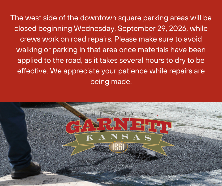 red with white lettering parking closed west side of square September 29, asphalt