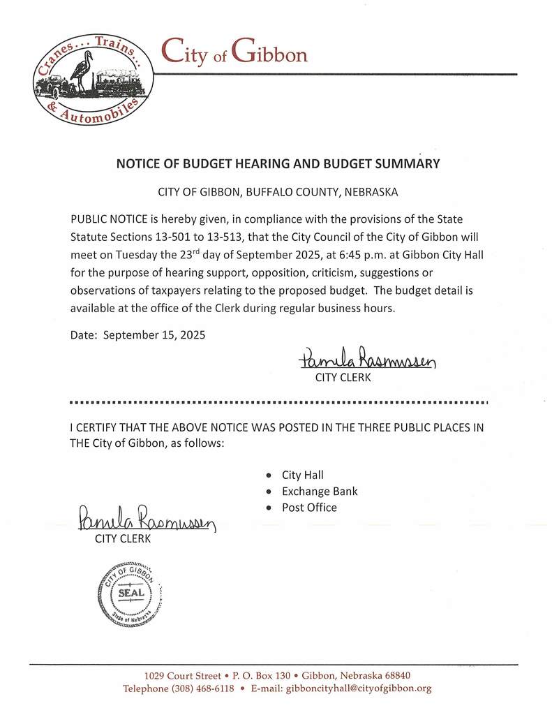 Budget Hearing and Summary 092025