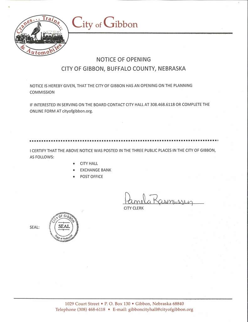 Planning Commission Opening