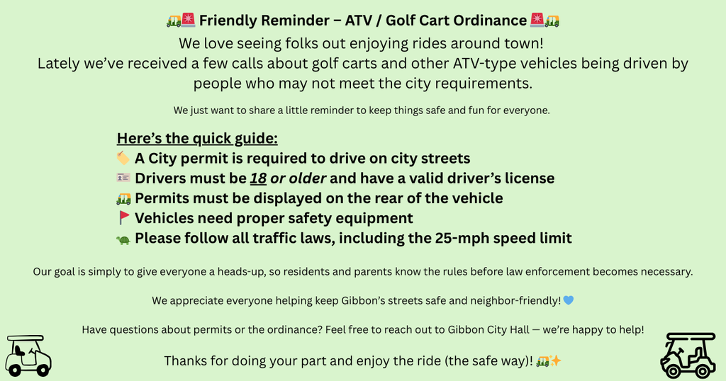 ATV / Golf Cart Ordinance