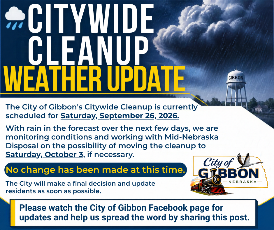 🌧️ CITYWIDE CLEANUP – WEATHER UPDATE