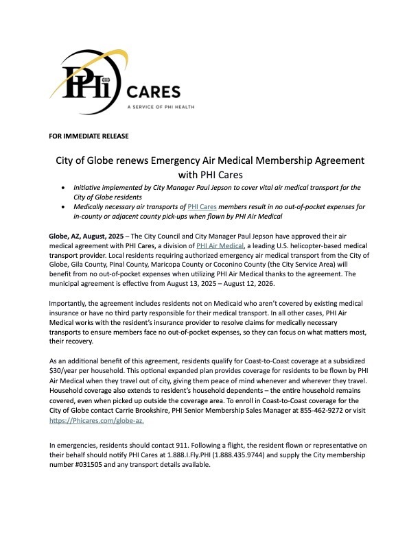 PHI Cares Public Notice