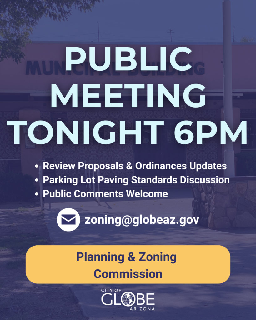 Public Meeting Tonight 6PM - Planning and Zoning Commission
