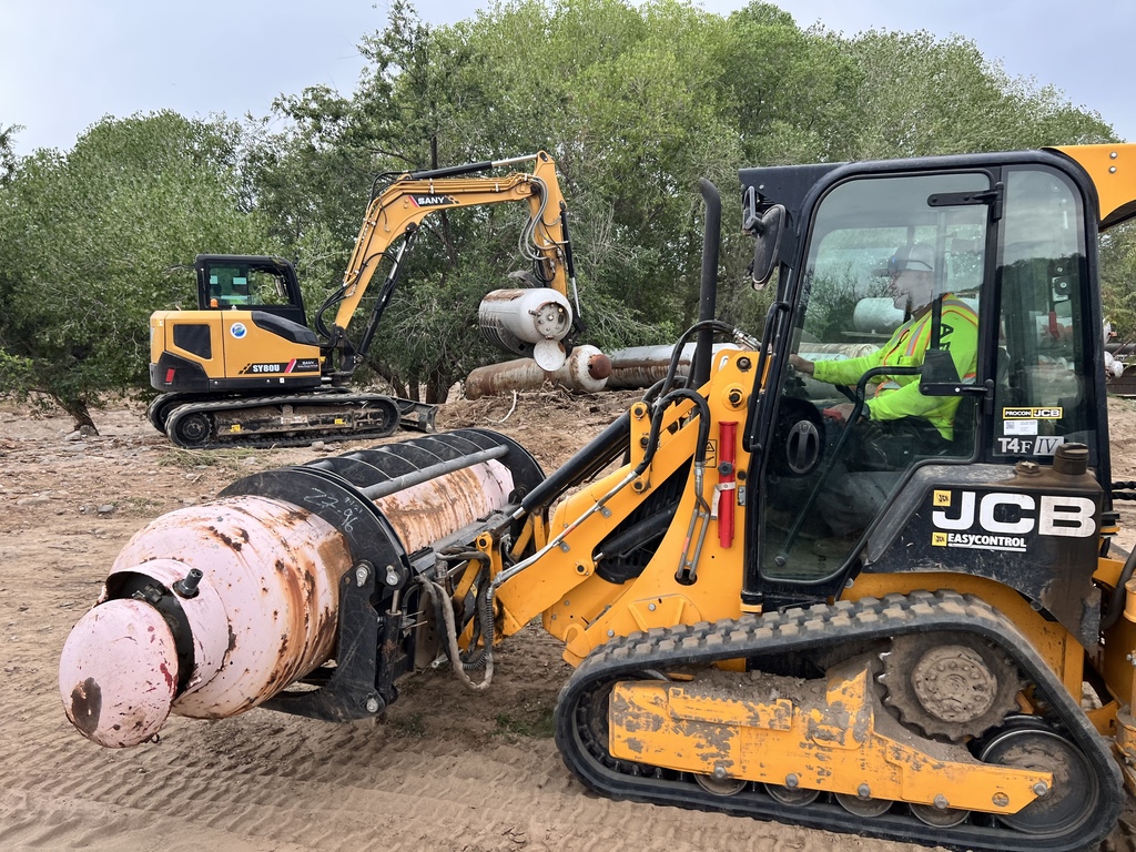 Work being done to move propane tanks
