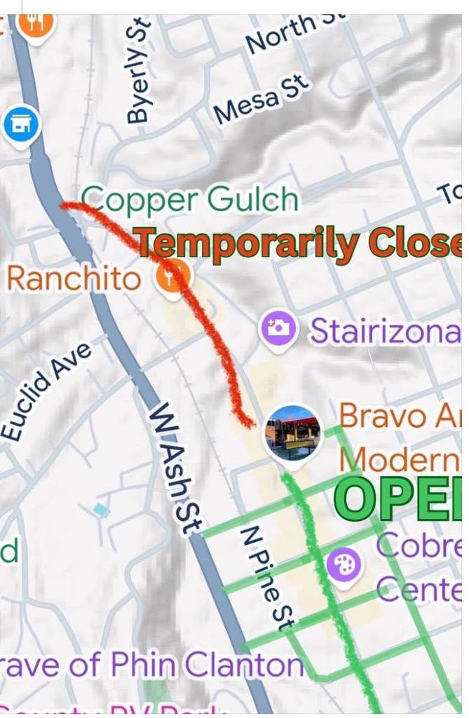 Map of temporary curfew area 