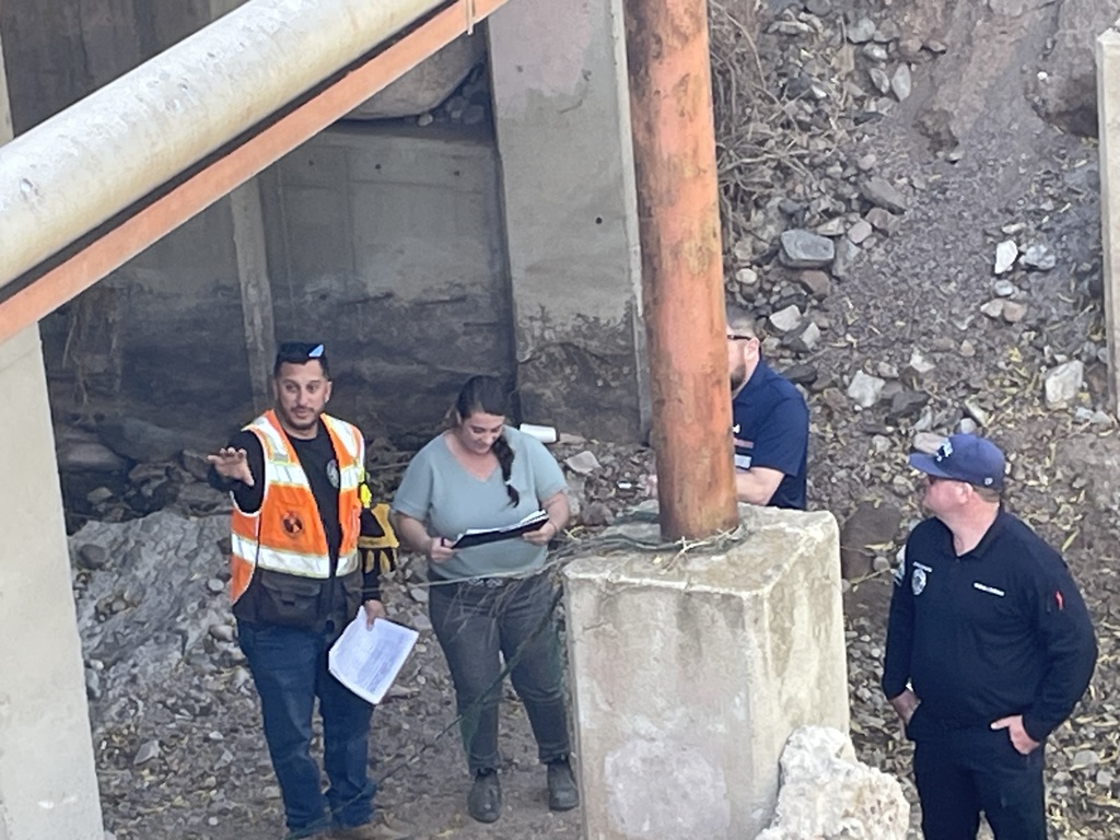 FEMA, DEMA, and City of Globe Staff assessing flood damage