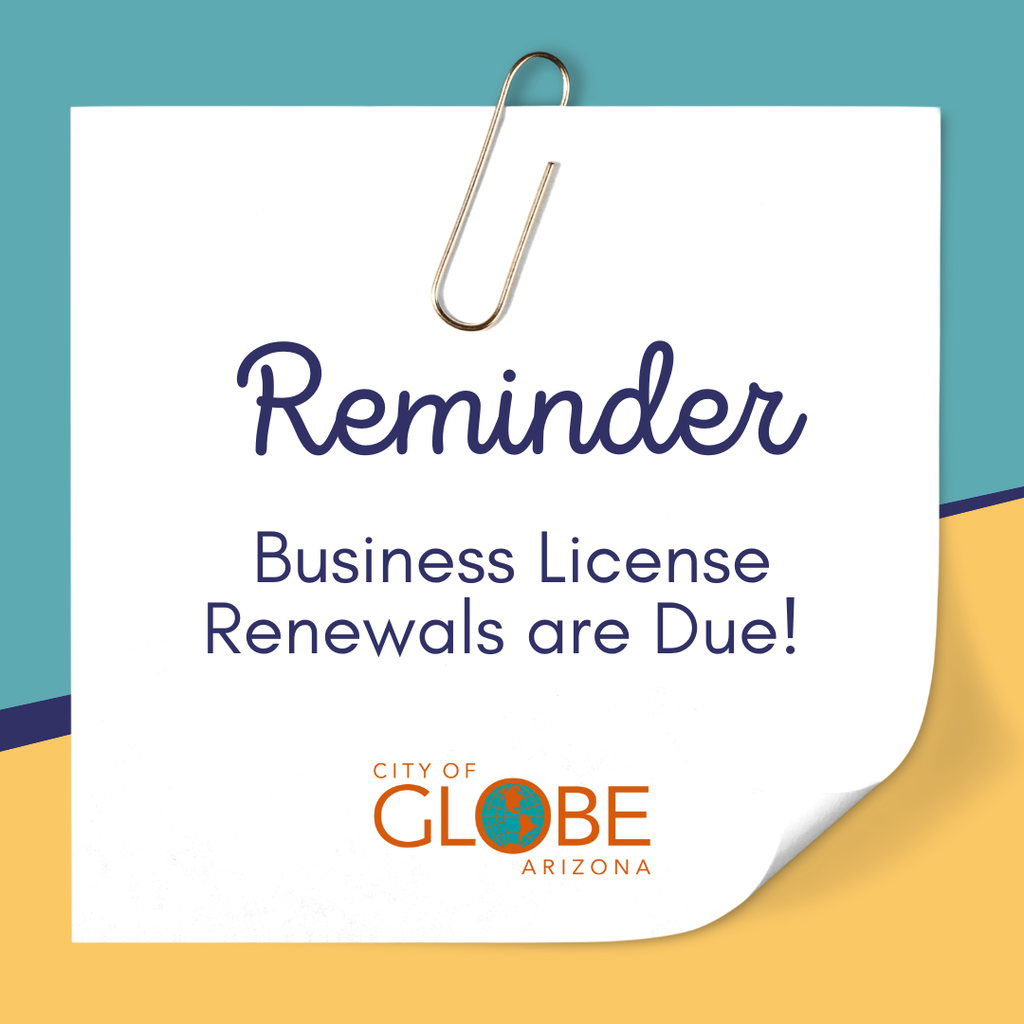 Reminder, business license renewals are due