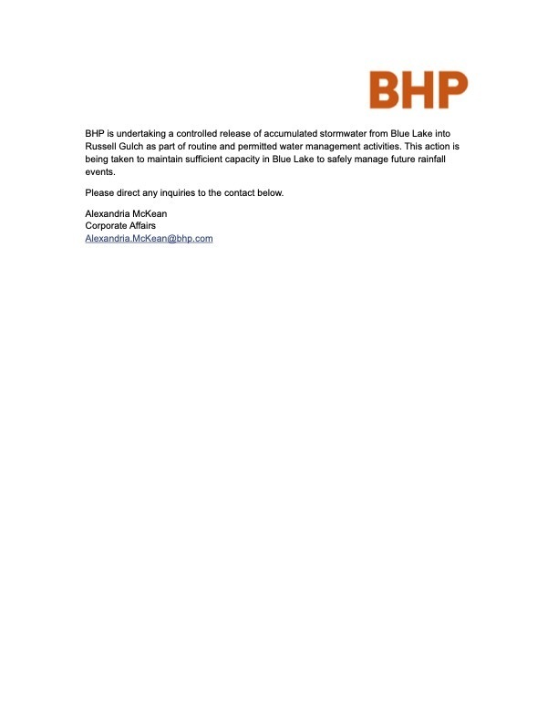 PSA from BHP