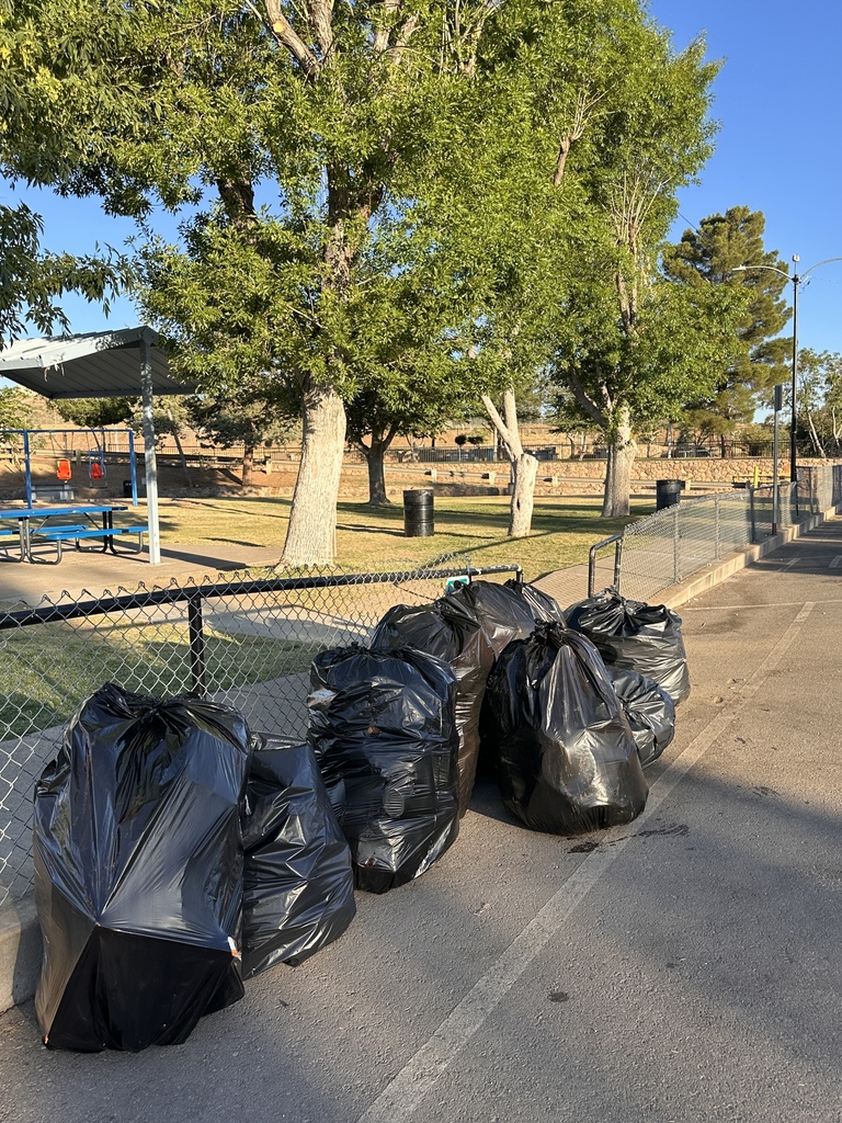 Trash bags at park
