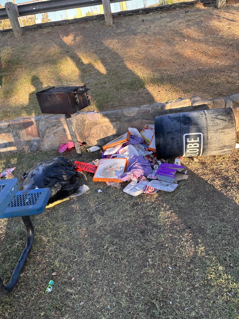Knocked over cans at park