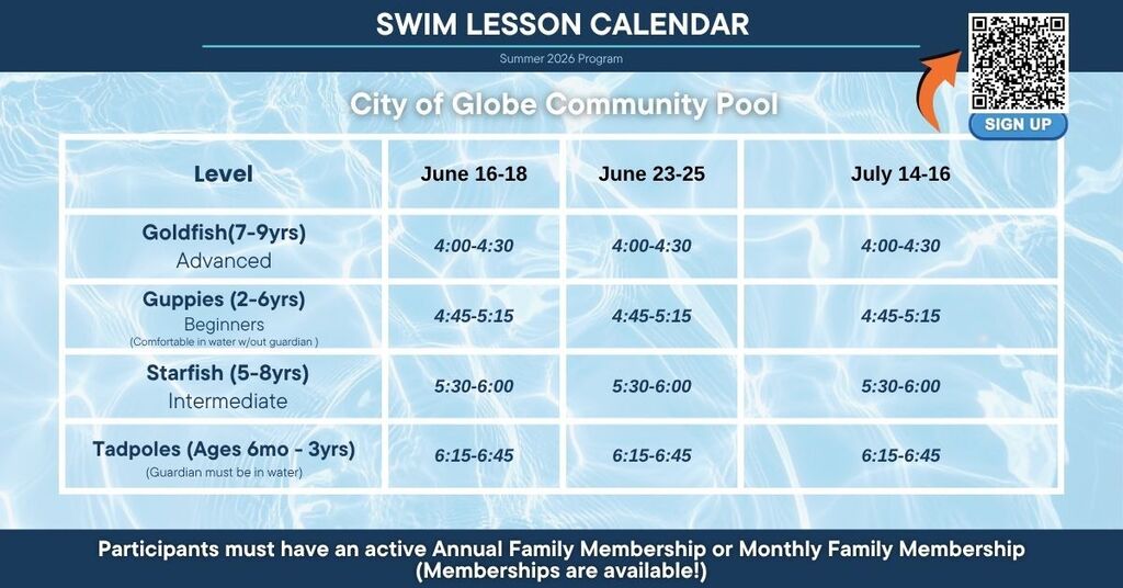 Swim Lesson Calendar