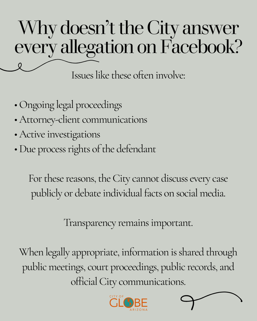 Why doesn't the City answer every allegation on Facebook?