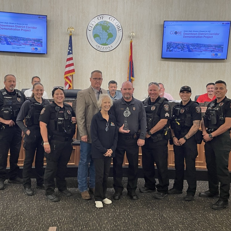 Police staff with Commander Haines