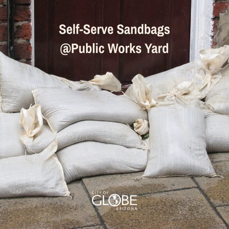 photo of sandbags in front of a door