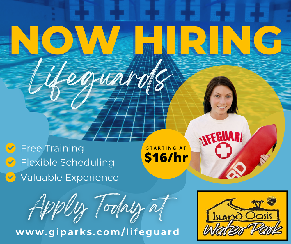 Now Hiring Lifeguards Social Media Graphic