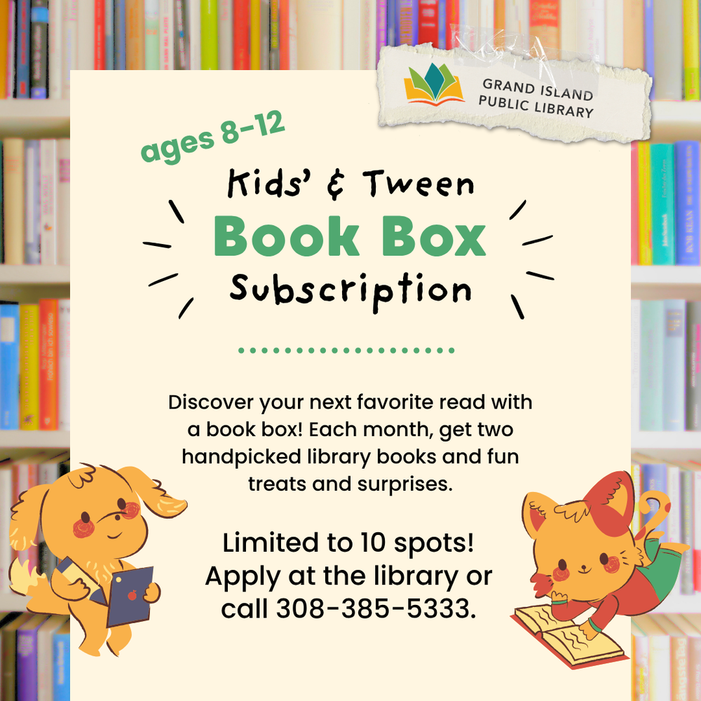 Flyer for the Kids & Tween Book Box Subscription