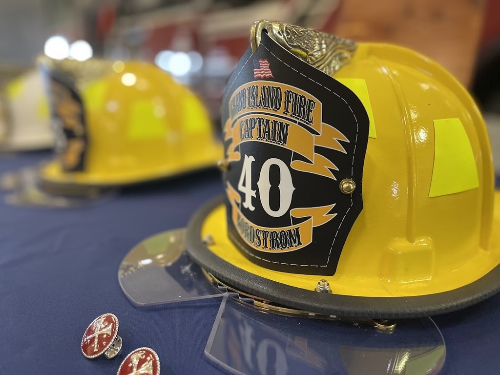 Today we had the honor of recognizing several members of the Grand Island Fire Department during a promotional ceremony at Station 1. These promotions reflect years of dedication, leadership and service to the community. Please join us in congratulating: • Austin Miller — Captain • TJ Nordstrom — Captain • Justin Ferris — Battalion Chief • Ed Carlin — Division Chief We are proud of the commitment these individuals continue to show to the Grand Island community every day. Congratulations on this well-earned next step in your careers. 🚒👏